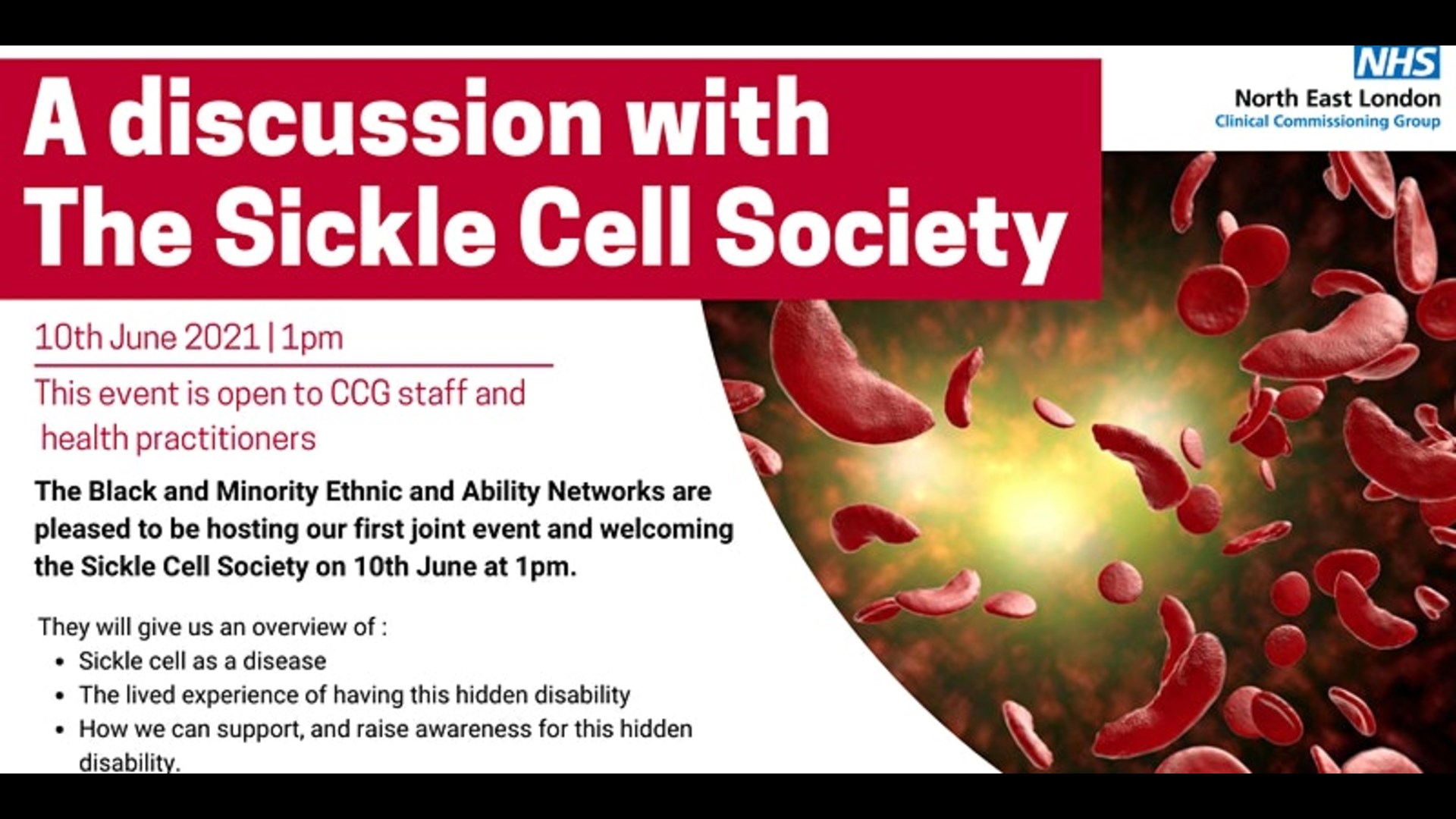 Sickle Cell Awareness Day Join a discussion with The Sickle Cell